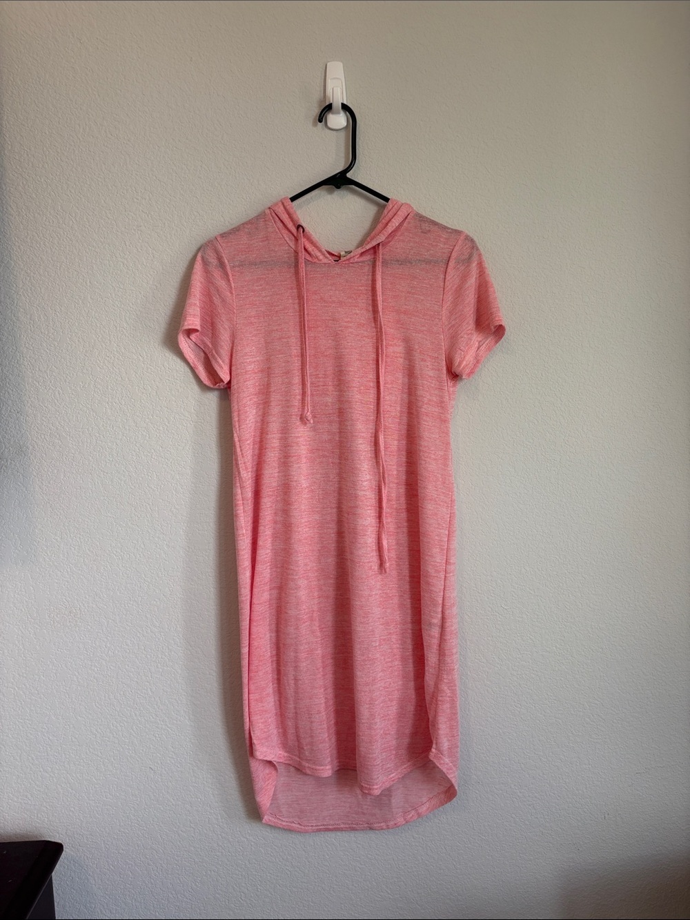 Pink Hoodie Short Sleeve swim cover up